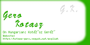 gero kotasz business card